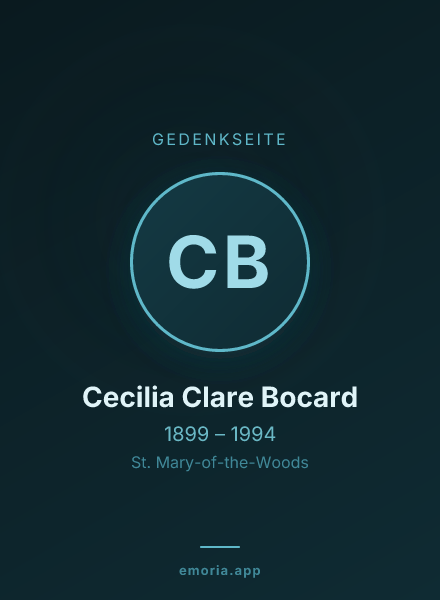 Gedenkportrait von Cecilia Clare Bocard