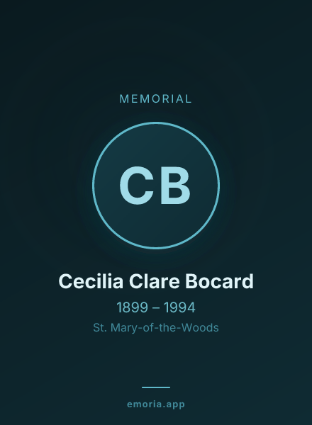 Memorial portrait of Cecilia Clare Bocard