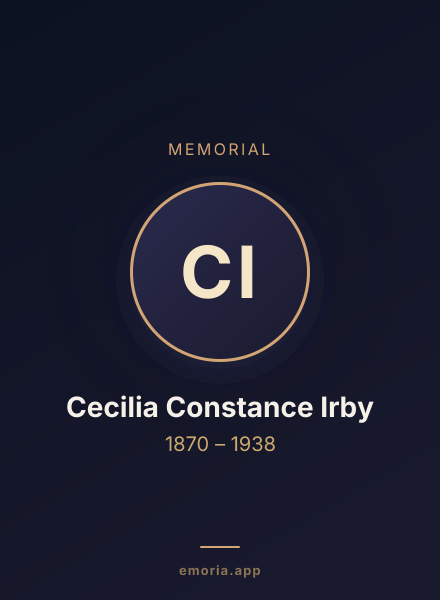 Memorial portrait of Cecilia Constance Irby