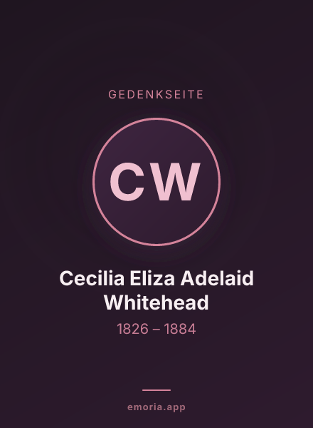 Gedenkportrait von Cecilia Eliza Adelaid Whitehead