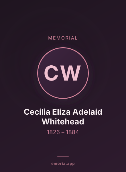 Memorial portrait of Cecilia Eliza Adelaid Whitehead