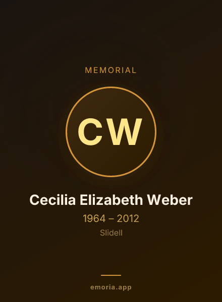 Memorial portrait of Cecilia Elizabeth Weber