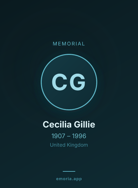 Memorial portrait of Cecilia Gillie