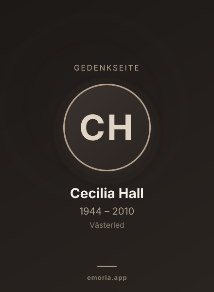 Gedenkportrait von Cecilia Hall