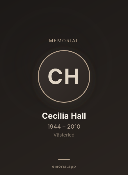 Memorial portrait of Cecilia Hall