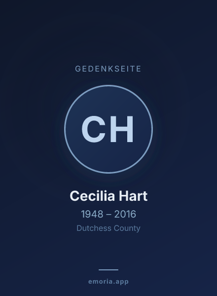 Gedenkportrait von Cecilia Hart