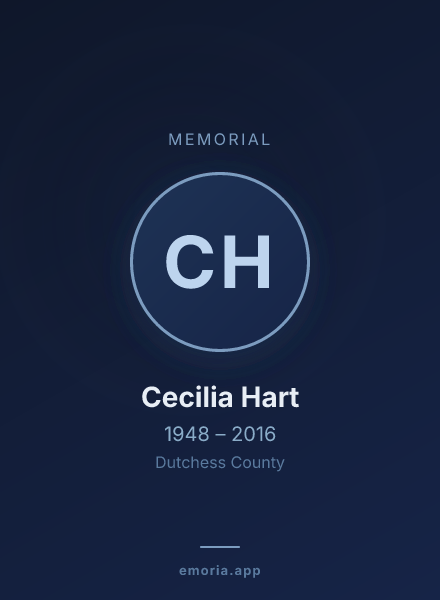 Memorial portrait of Cecilia Hart