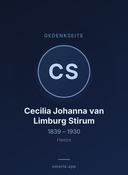 Gedenkportrait von Cecilia Johanna van Limburg Stirum