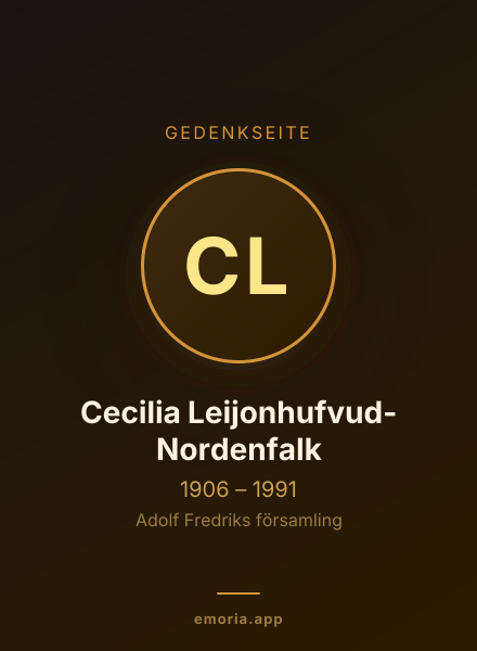 Gedenkportrait von Cecilia Leijonhufvud-Nordenfalk
