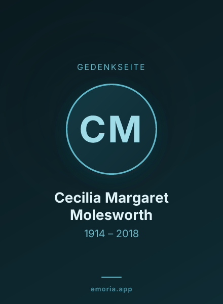 Gedenkportrait von Cecilia Margaret Molesworth