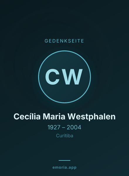 Gedenkportrait von Cecília Maria Westphalen