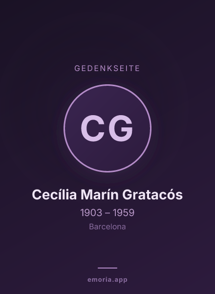 Gedenkportrait von Cecília Marín Gratacós