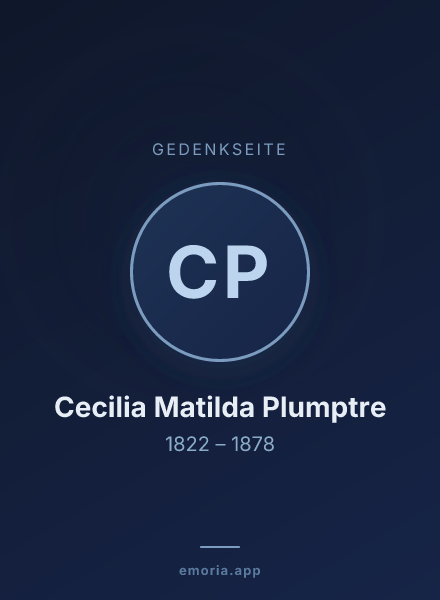 Gedenkportrait von Cecilia Matilda Plumptre