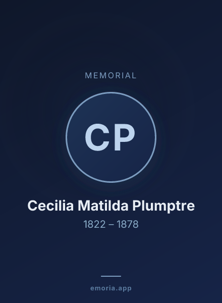 Memorial portrait of Cecilia Matilda Plumptre