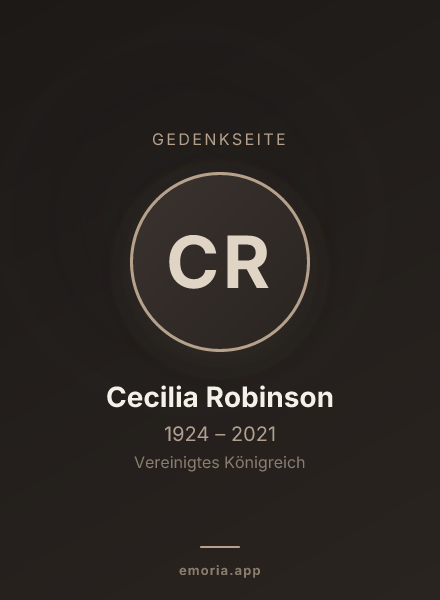 Gedenkportrait von Cecilia Robinson
