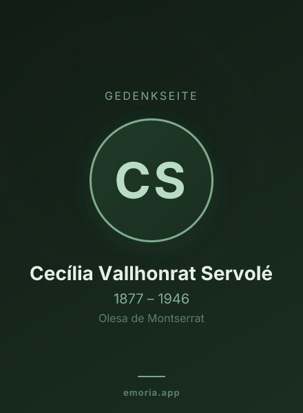 Gedenkportrait von Cecília Vallhonrat Servolé