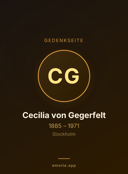Gedenkportrait von Cecilia von Gegerfelt