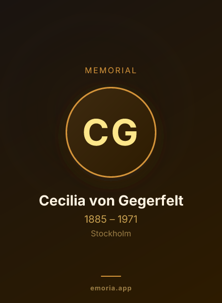 Memorial portrait of Cecilia von Gegerfelt