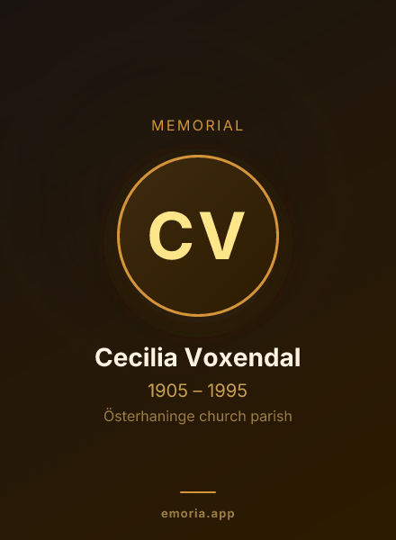 Memorial portrait of Cecilia Voxendal