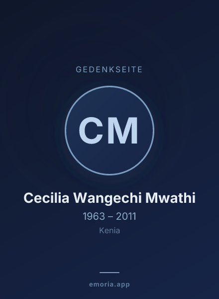 Gedenkportrait von Cecilia Wangechi Mwathi