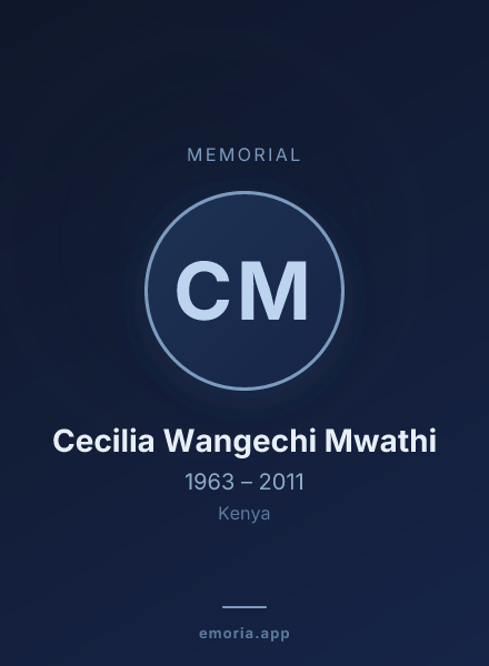 Memorial portrait of Cecilia Wangechi Mwathi
