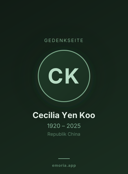 Gedenkportrait von Cecilia Yen Koo