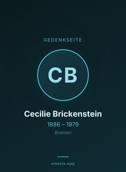 Gedenkportrait von Cecilie Brickenstein
