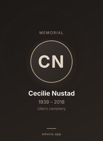 Memorial portrait of Cecilie Nustad