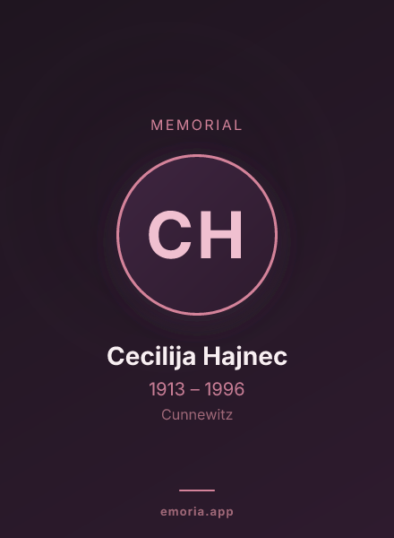 Memorial portrait of Cecilija Hajnec