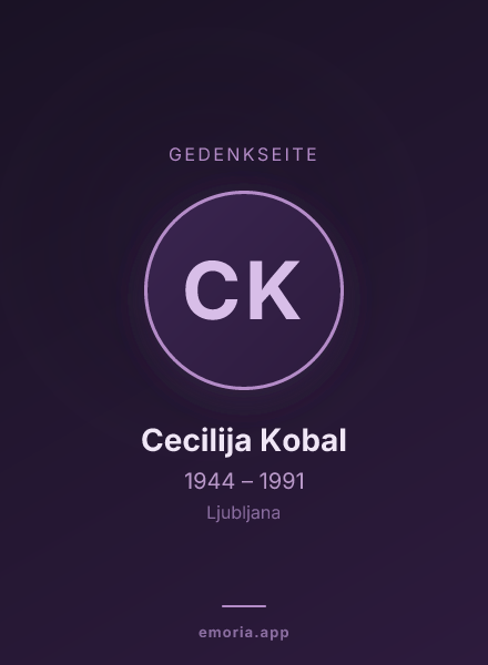 Gedenkportrait von Cecilija Kobal
