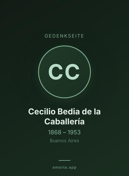 Gedenkportrait von Cecilio Bedia de la Caballería