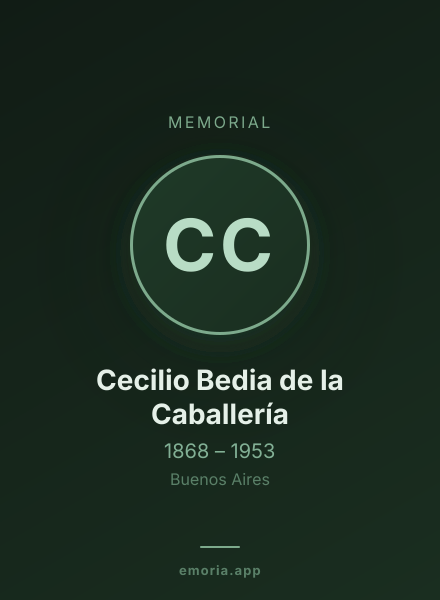 Memorial portrait of Cecilio Bedia de la Caballería