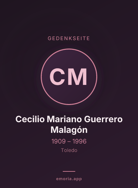 Gedenkportrait von Cecilio Mariano Guerrero Malagón