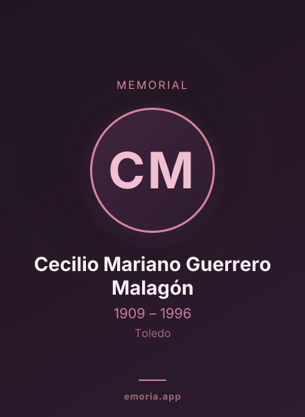 Memorial portrait of Cecilio Mariano Guerrero Malagón