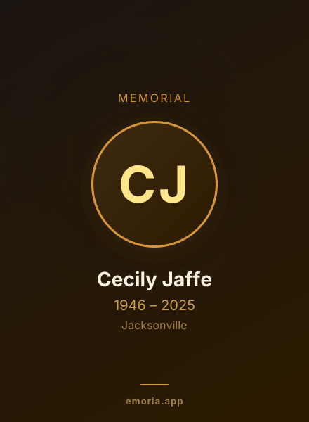 Memorial portrait of Cecily Jaffe