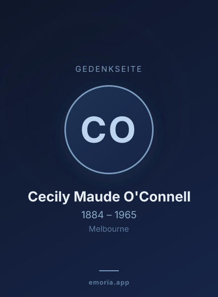 Gedenkportrait von Cecily Maude O'Connell