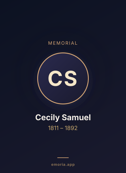 Memorial portrait of Cecily Samuel