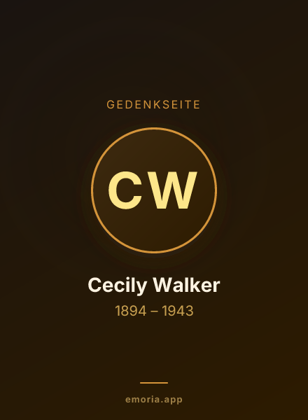 Gedenkportrait von Cecily Walker
