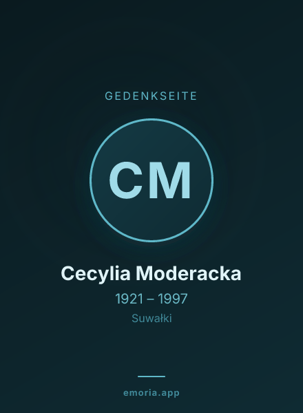 Gedenkportrait von Cecylia Moderacka