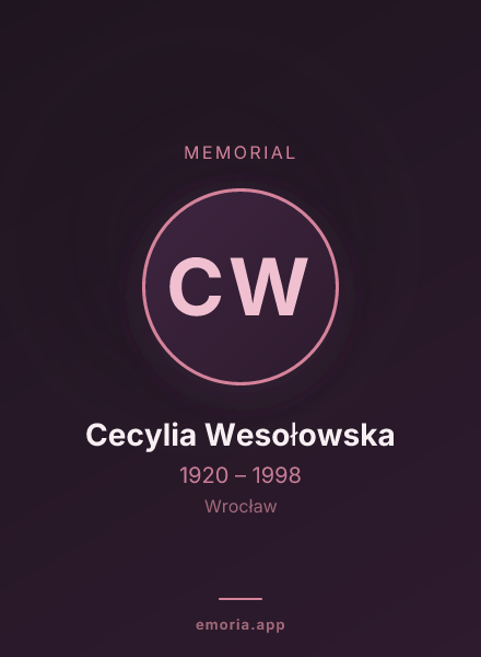 Memorial portrait of Cecylia Wesołowska