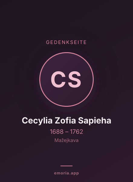 Gedenkportrait von Cecylia Zofia Sapieha