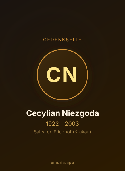 Gedenkportrait von Cecylian Niezgoda
