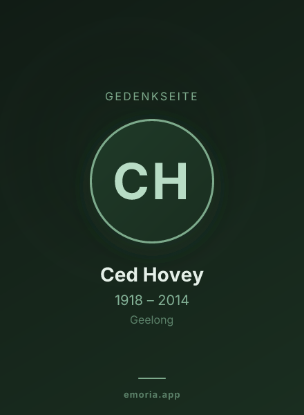 Gedenkportrait von Ced Hovey