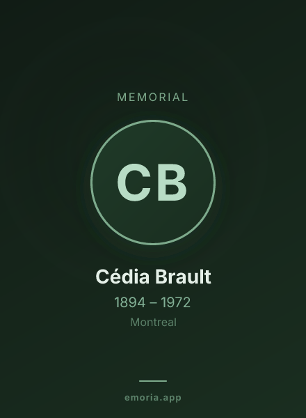 Memorial portrait of Cédia Brault