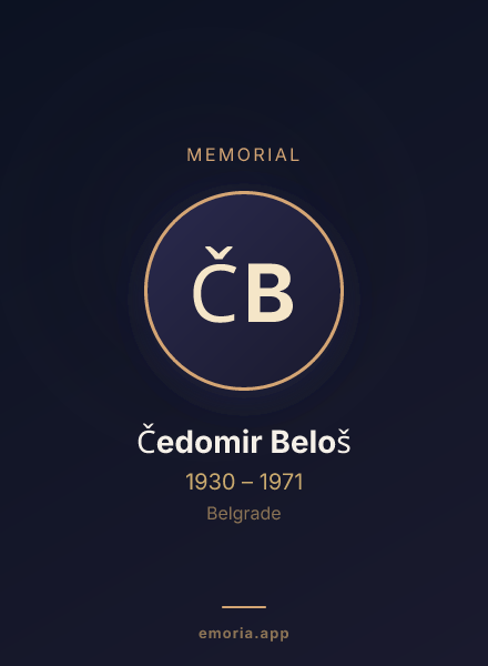 Memorial portrait of Čedomir Beloš