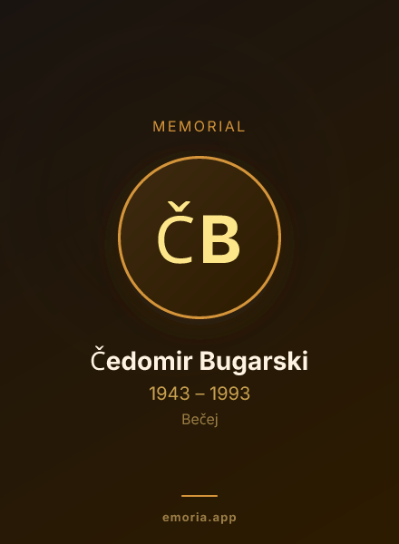 Memorial portrait of Čedomir Bugarski