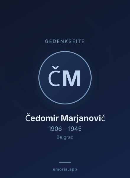 Gedenkportrait von Čedomir Marjanović