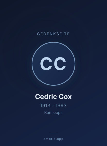 Gedenkportrait von Cedric Cox