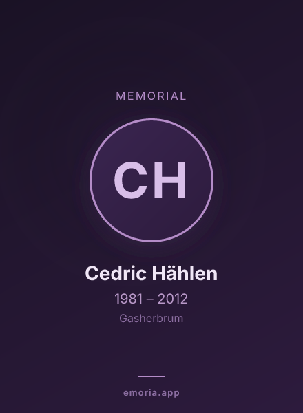 Memorial portrait of Cedric Hählen