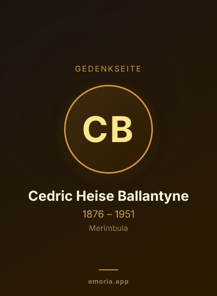 Gedenkportrait von Cedric Heise Ballantyne